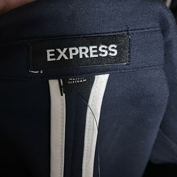 Express Men's Suit Over Coat/Jacket Blazer Double-Breasted Dark Blue Slim Sz S/P - Picture 3 of 14